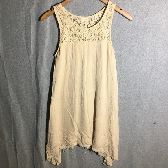 Womens Altar’d State Dress A Line Hem Lace Frayed Hem Beach Boho Coastal Casual - Picture 1 of 6